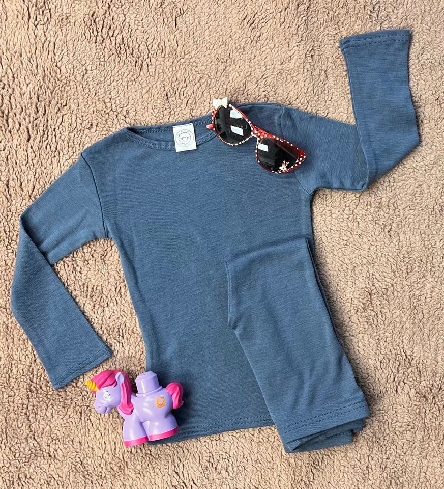 100% Merino Wool Basic Layer in Dusty Blue (Full Length Sleeve)