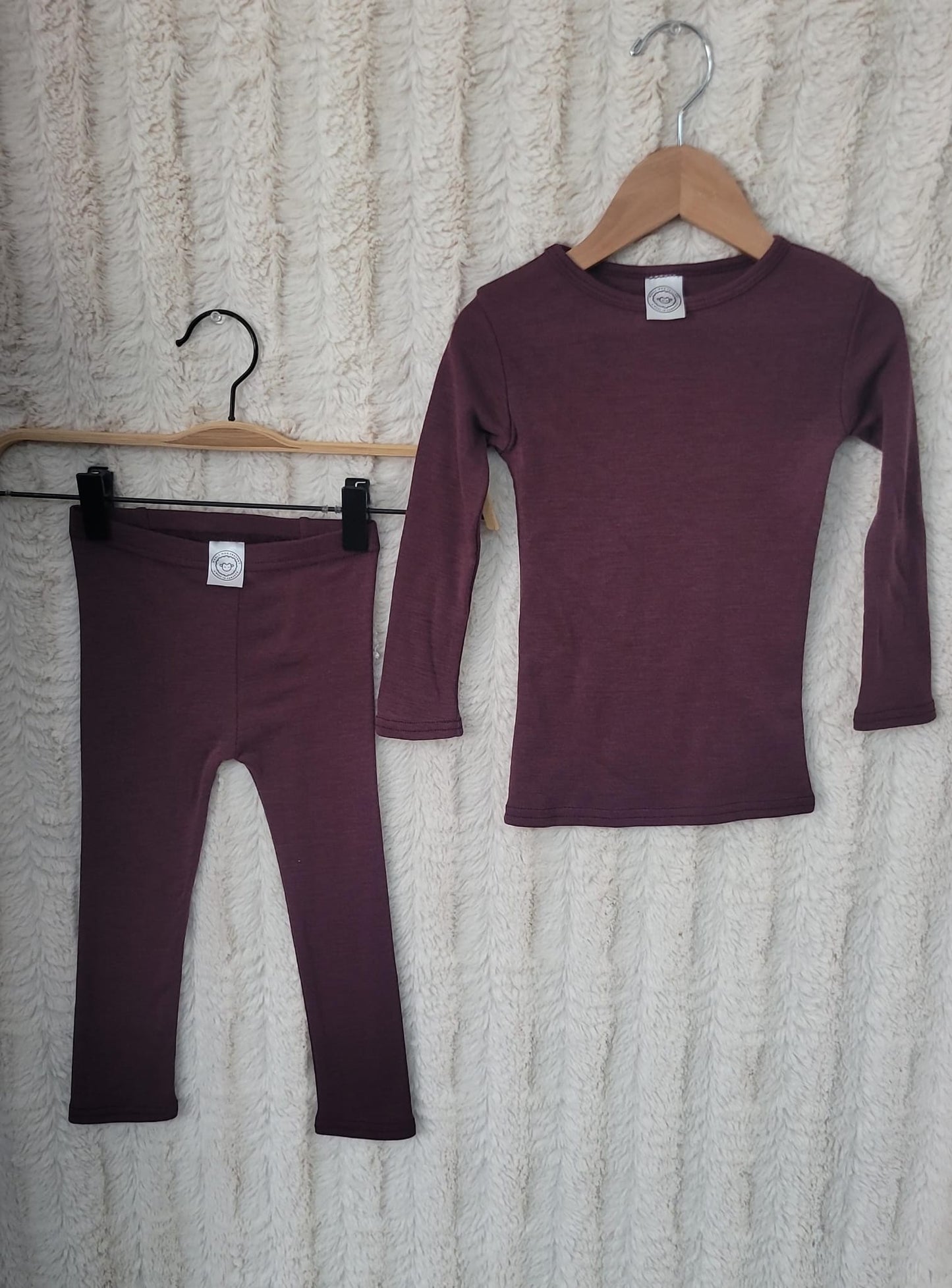 100% Merino Wool Basic Layer 2.0 in Dark Mulberry (Perfect fit)