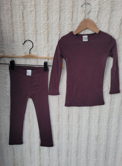 100% Merino Wool Basic Layer 2.0 in Dark Mulberry (Perfect fit)