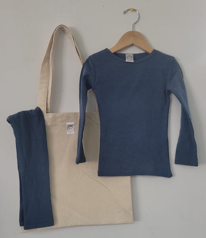 100% Merino Wool Basic Layer in Dusty Blue (Full Length Sleeve)