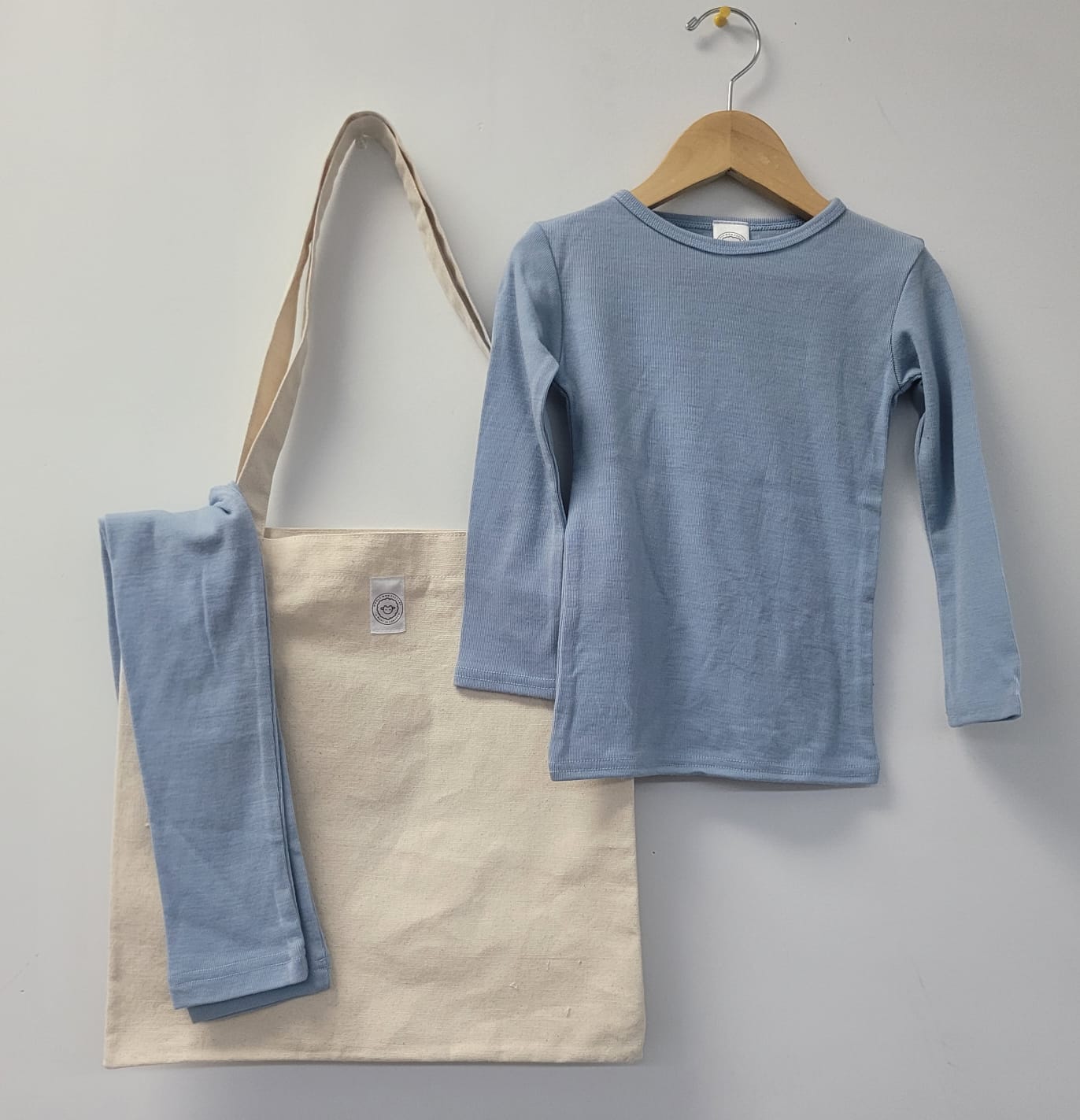 100% Merino Wool Base Layer in Sky Blue (Full Length Sleeve)